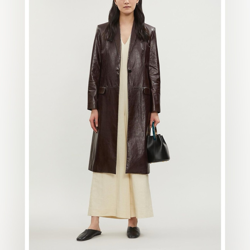 Theory Varnished Leather Coat